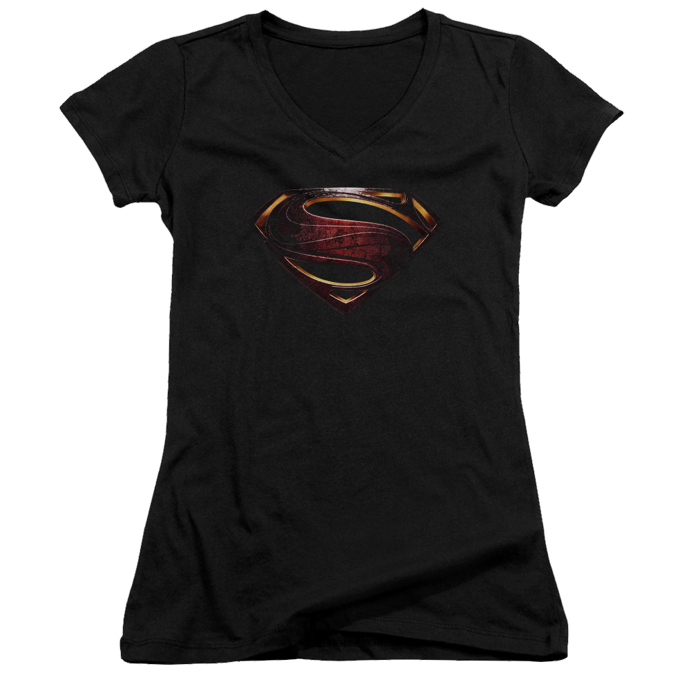 Justice League Superman Logo Juniors V-Neck T-Shirt Juniors V-Neck T-Shirt Justice League