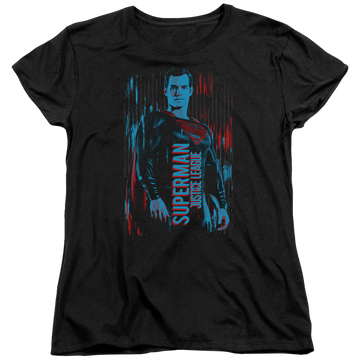 Black women's t-shirt with Justice League Superman graphic