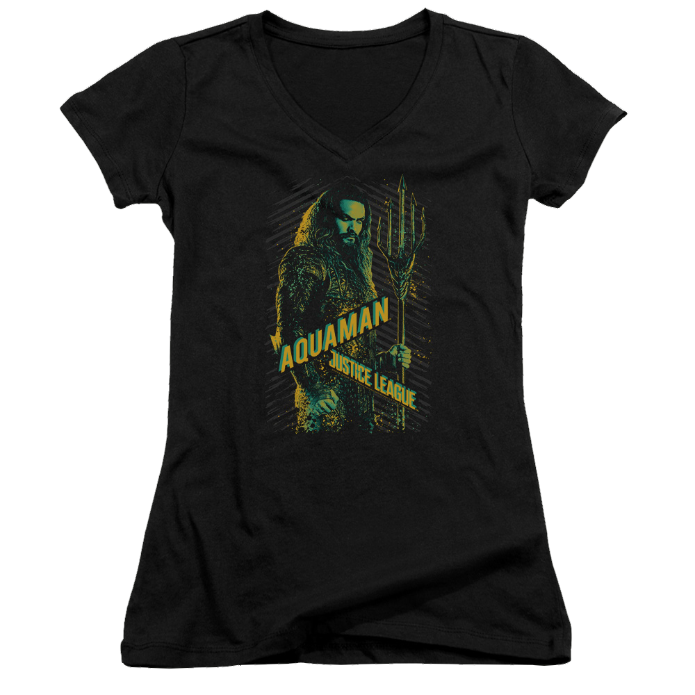 Justice League Aquaman Juniors V-Neck T-Shirt Juniors V-Neck T-Shirt Justice League