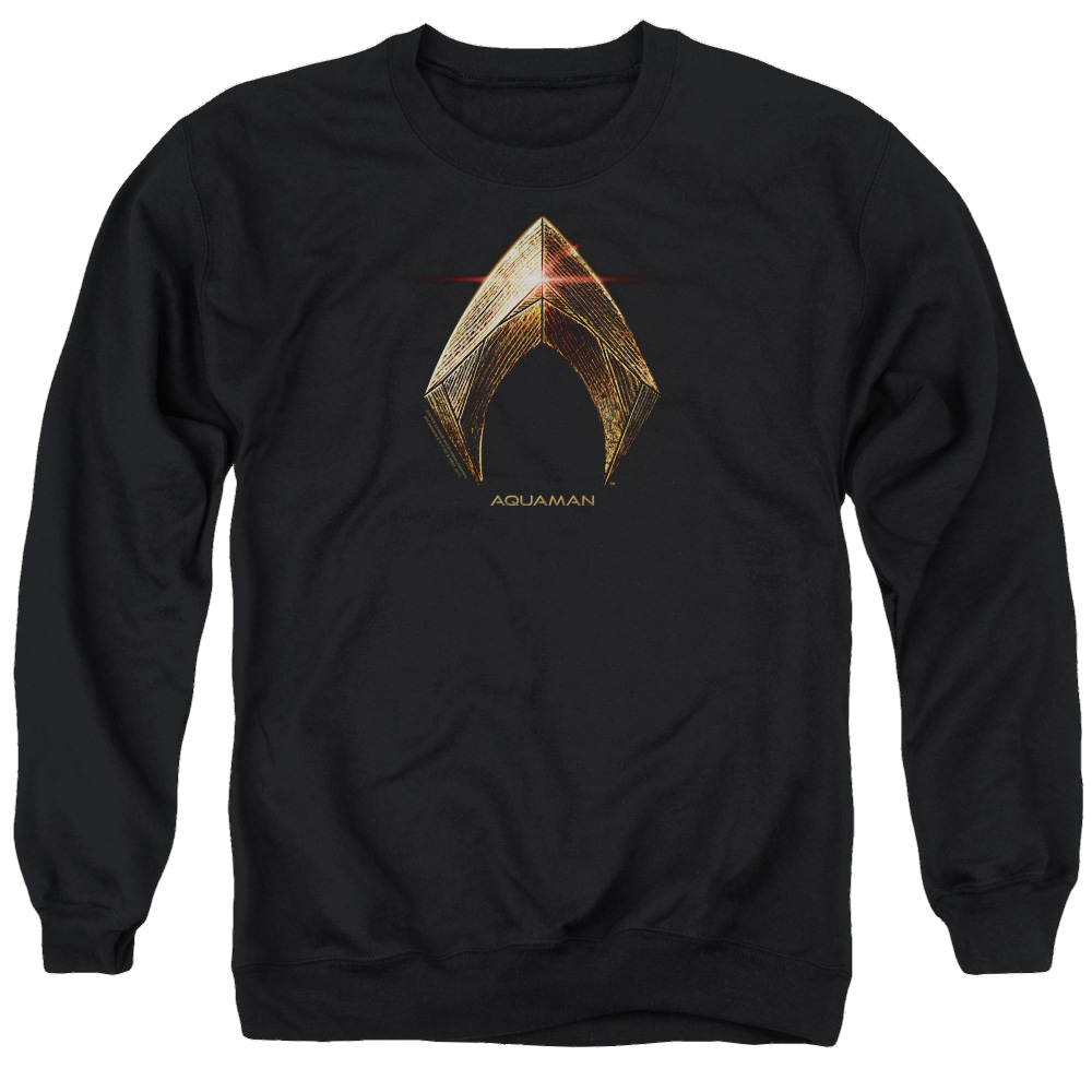 Justice League Aquaman Logo Men's Crewneck Sweatshirt Men's Crewneck Sweatshirt Justice League