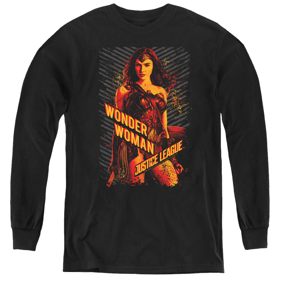 Justice League Movie Wonder Woman - Youth Long Sleeve T-Shirt Youth Long Sleeve T-Shirt Justice League