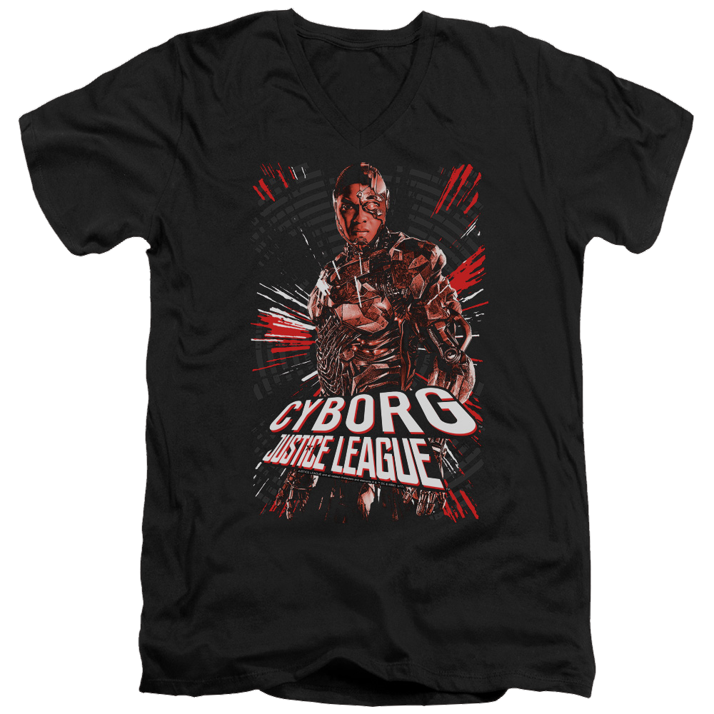 Justice League Cyborg Men's V-Neck T-Shirt Men's V-Neck T-Shirt Justice League