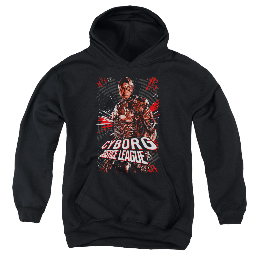 Justice League Movie Cyborg - Youth Hoodie Youth Hoodie (Ages 8-12) Justice League