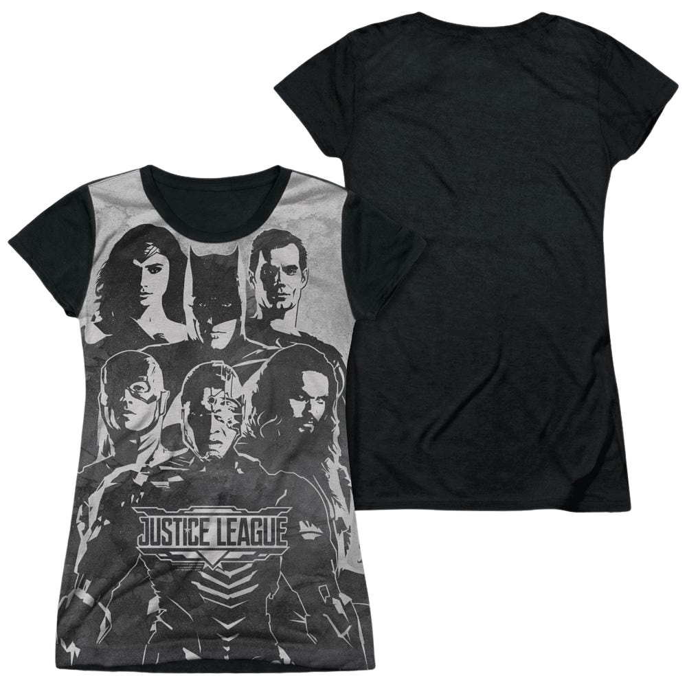 Justice League Movie The League - Juniors Black Back T-Shirt Juniors Black Back T-Shirt Justice League