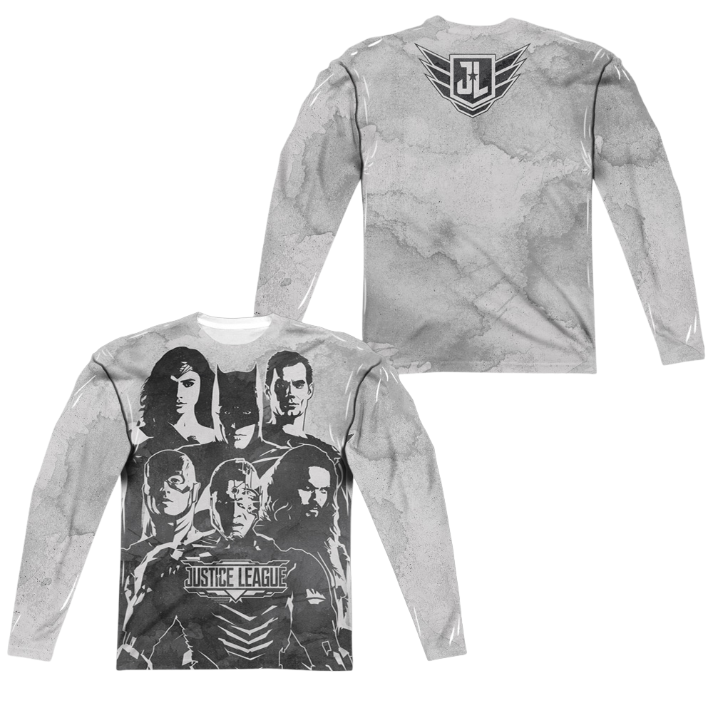 Justice League Movie The League (Front/Back Print) - Men's All-Over Print Long Sleeve Men's All-Over Print Long Sleeve Justice League