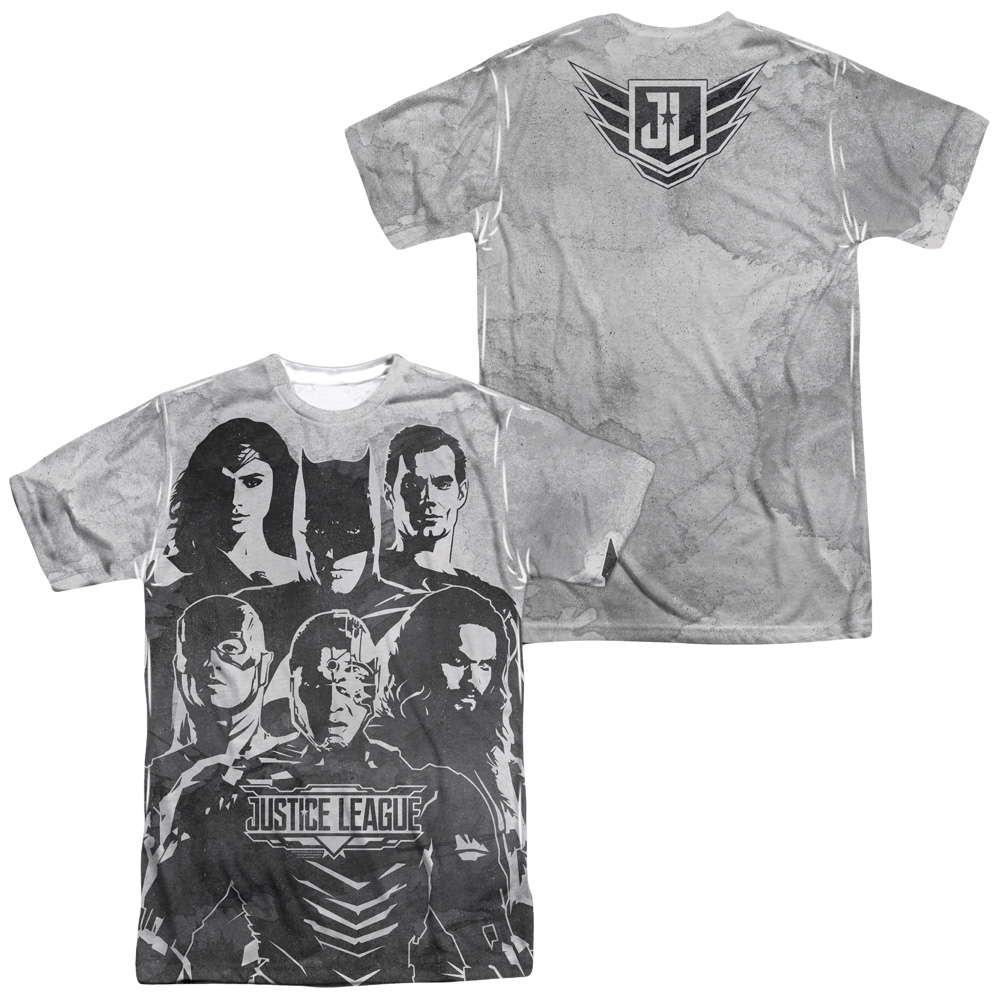 Justice League Movie The League (Front/Back Print) - Men's All-Over Print T-Shirt Men's All-Over Print T-Shirt Justice League