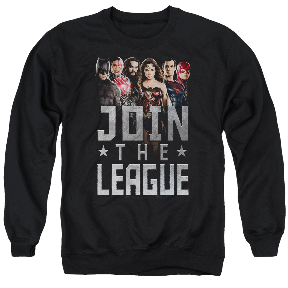 Justice League Join The League Men's Crewneck Sweatshirt Men's Crewneck Sweatshirt Justice League
