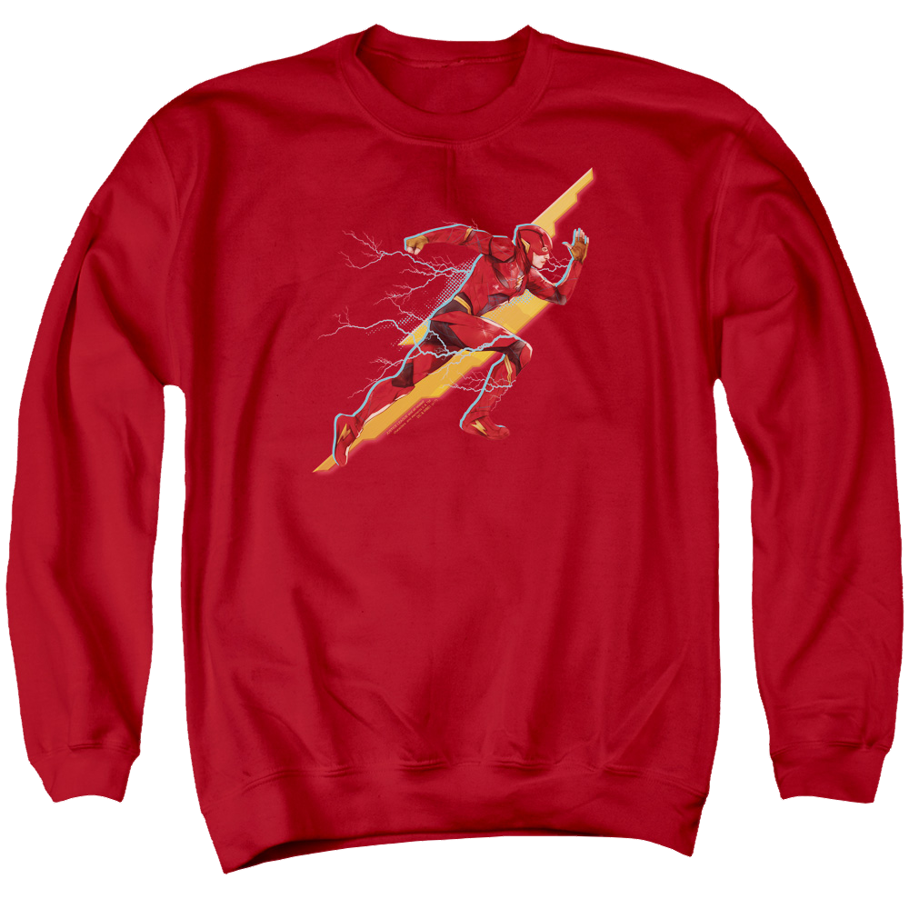 Justice League Flash Forward Men's Crewneck Sweatshirt Men's Crewneck Sweatshirt Justice League