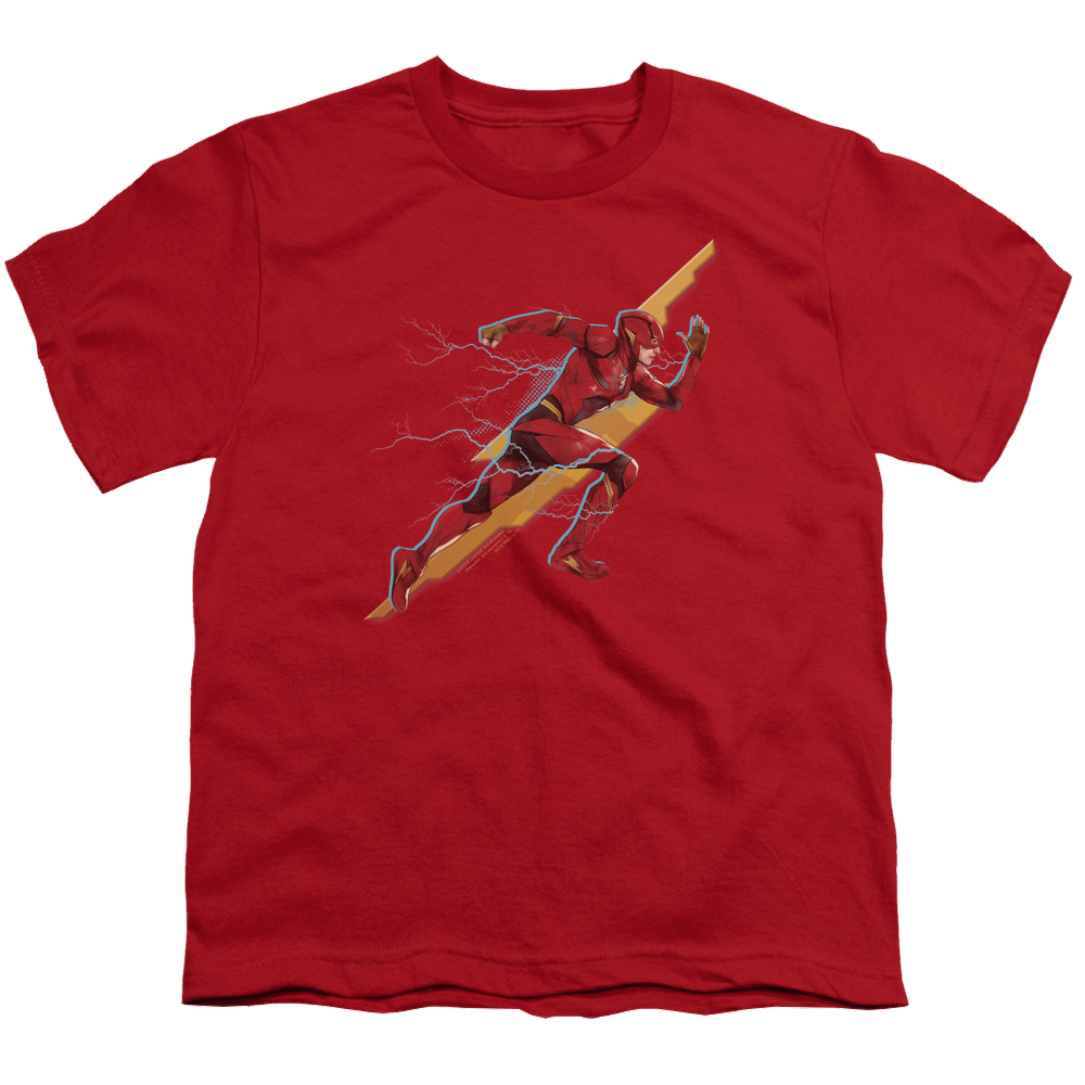 Justice League Movie Flash Forward - Youth T-Shirt Youth T-Shirt (Ages 8-12) Justice League