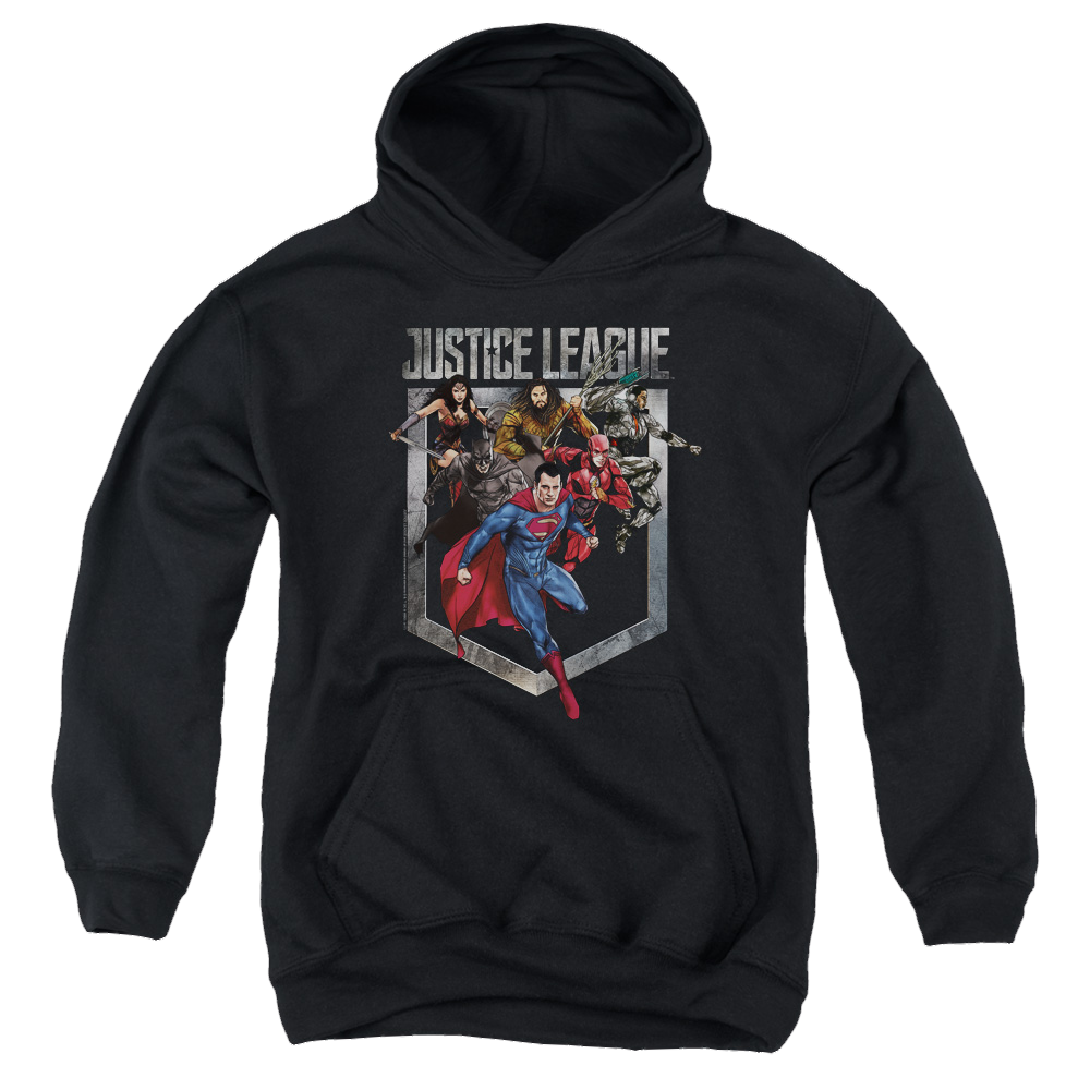 Justice League Movie Charge - Youth Hoodie Youth Hoodie (Ages 8-12) Justice League