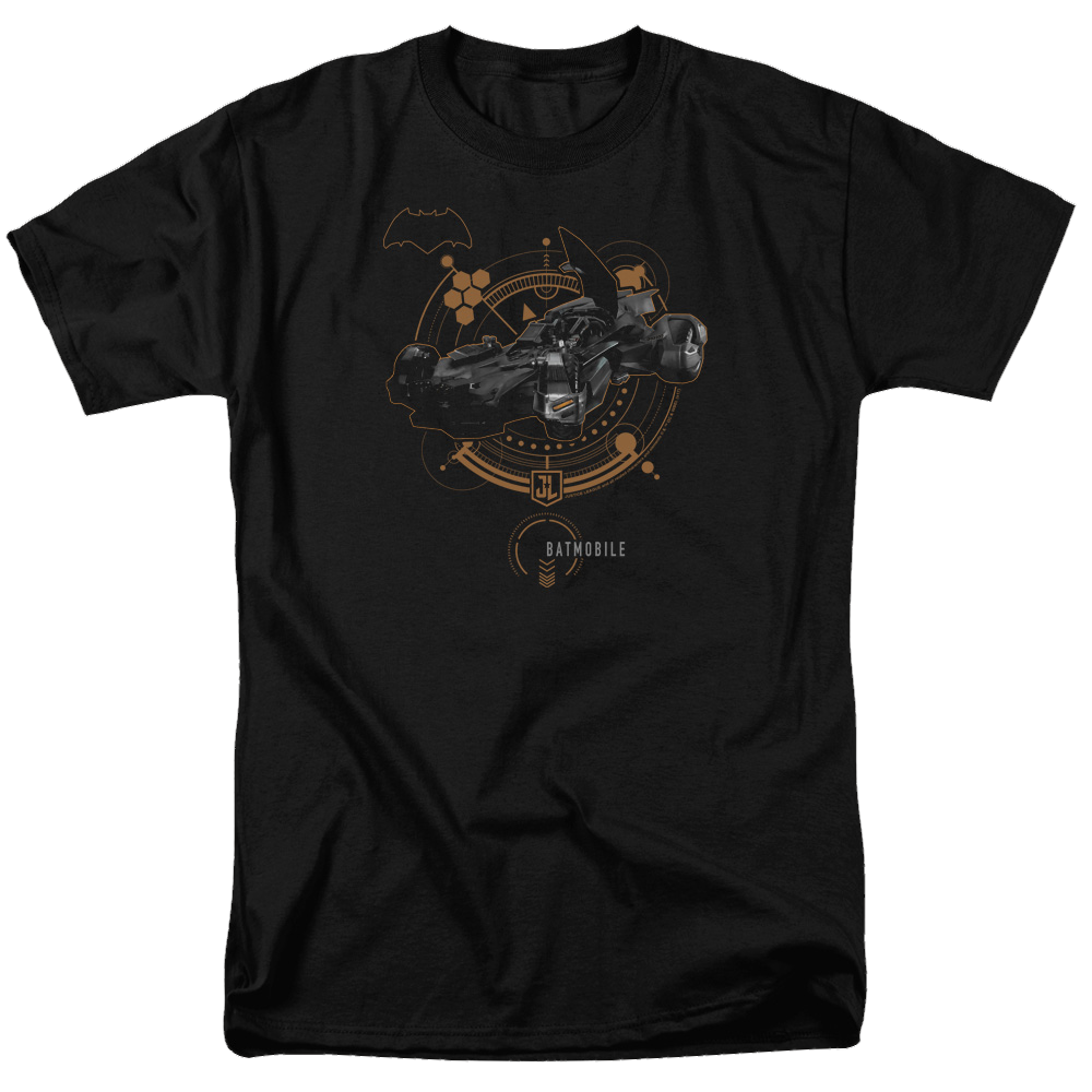 Justice League Batmobile Men's Regular Fit T-Shirt Men's Regular Fit T-Shirt Justice League