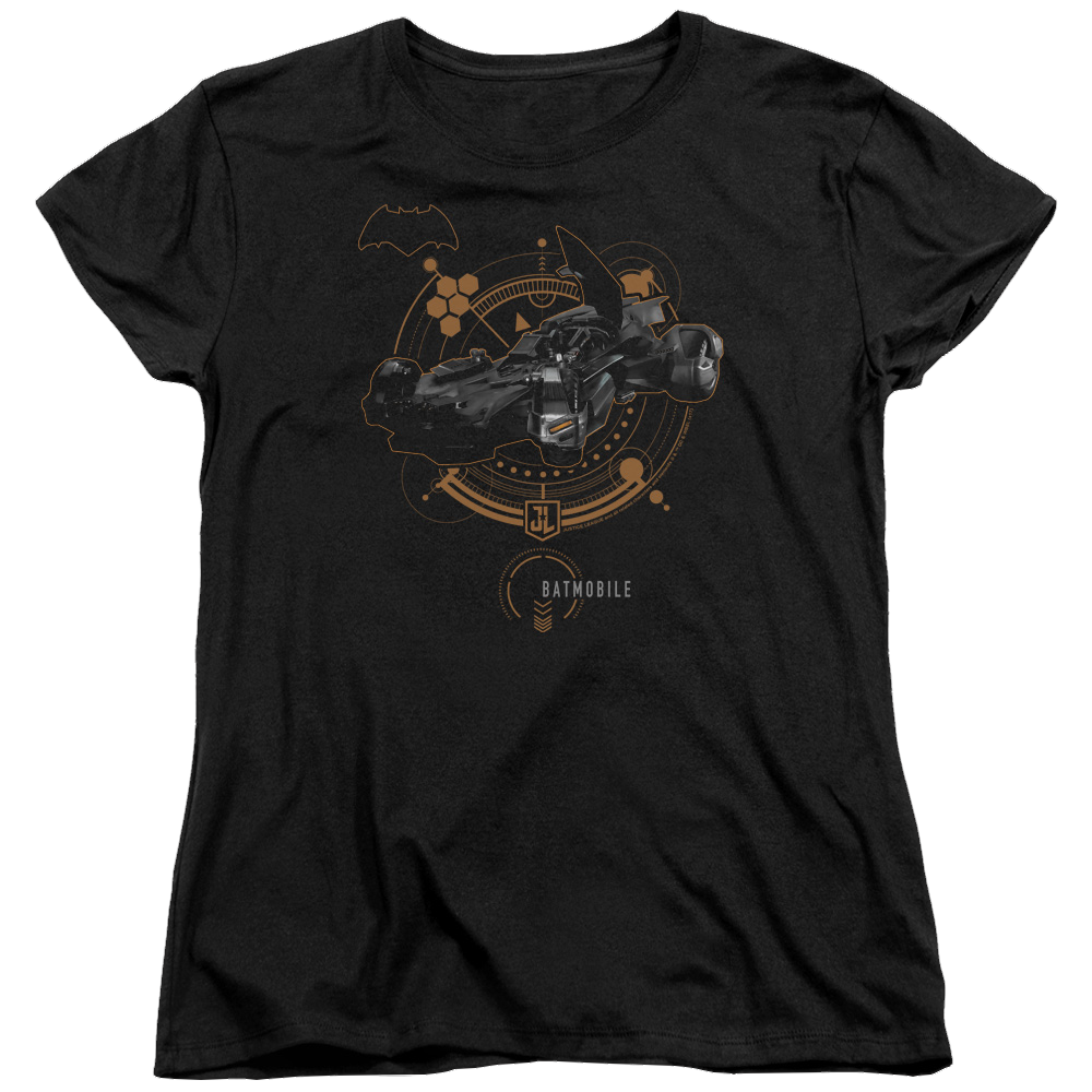 Justice League Batmobile Women's T-Shirt Women's T-Shirt Justice League