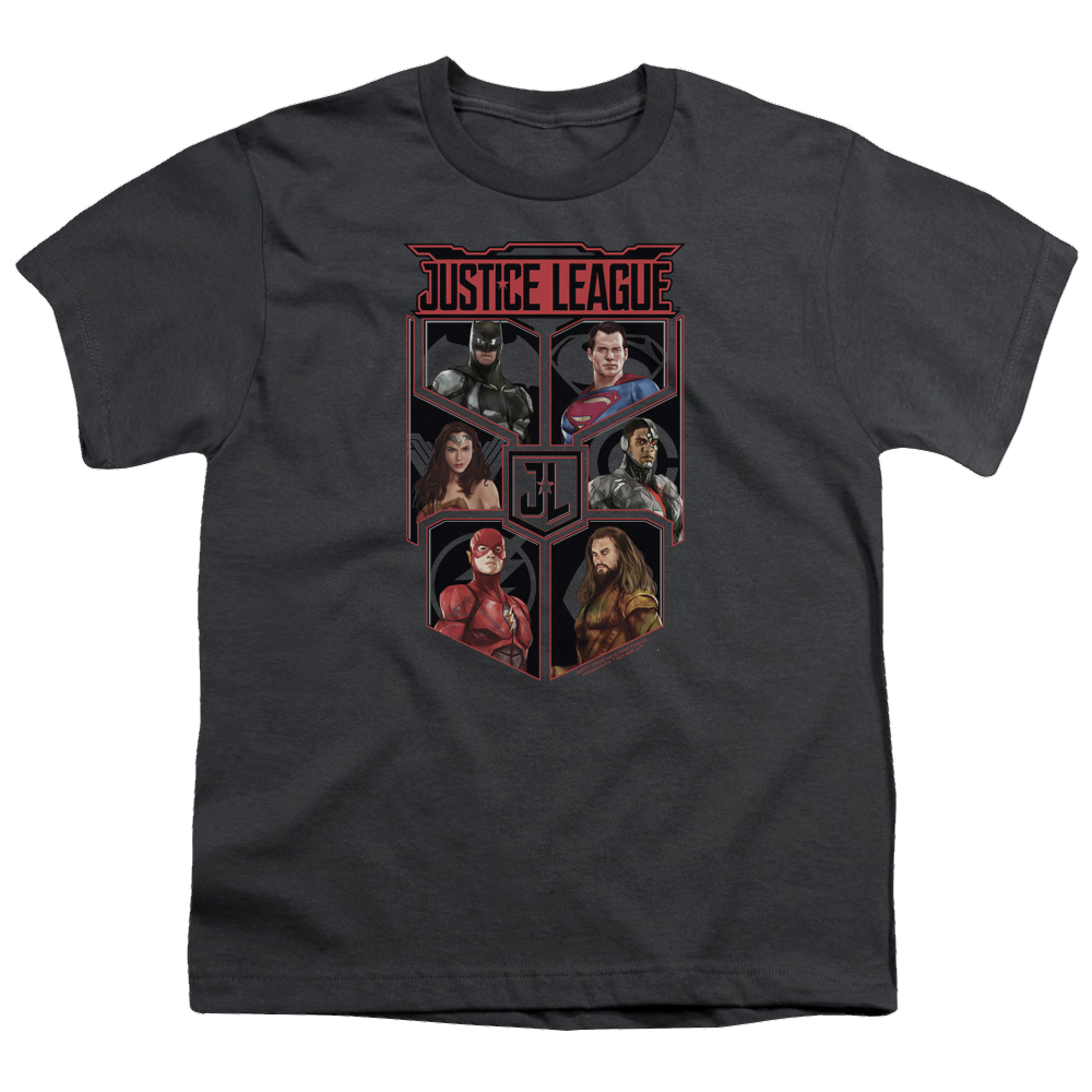 Justice League Movie League Of Six - Youth T-Shirt Youth T-Shirt (Ages 8-12) Justice League