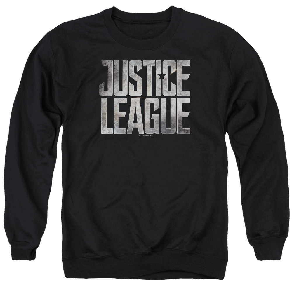 Justice League Metal Logo Men's Crewneck Sweatshirt Men's Crewneck Sweatshirt Justice League