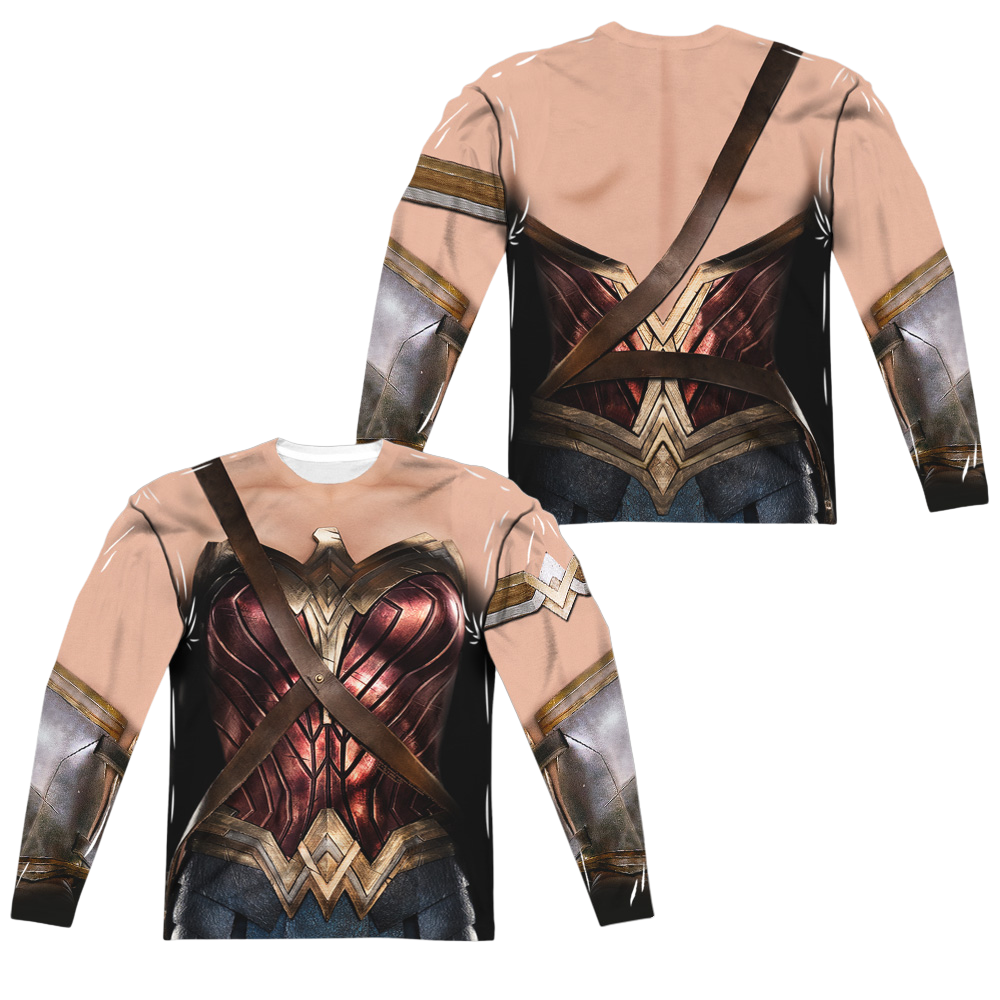Justice League Wonder Woman Uniform Men'sAll-Over Print Long Sleeve T-Shirt Men's All-Over Print Long Sleeve Justice League