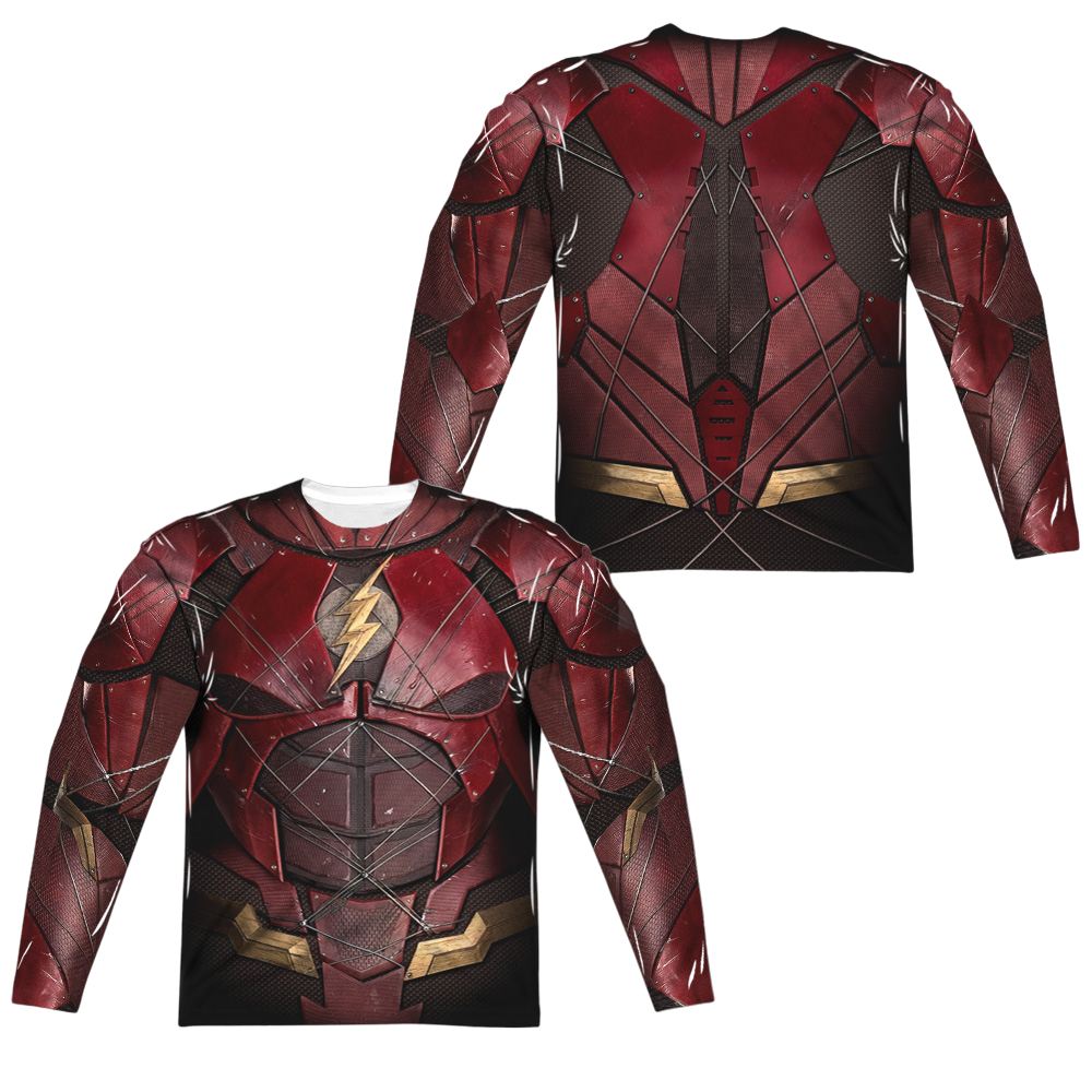 Justice League Flash Uniform Men's All-Over Print Long Sleeve T-Shirt Men's All-Over Print Long Sleeve Justice League