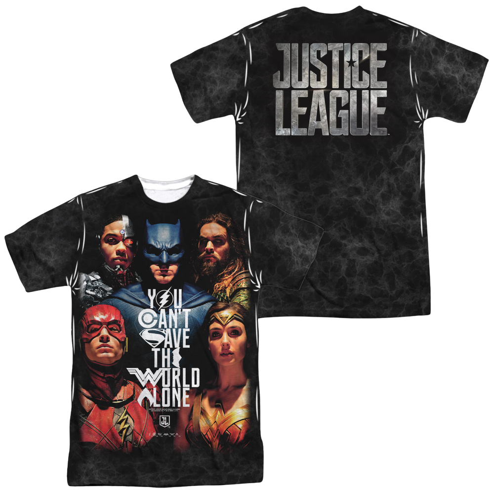 Justice League Save The World Poster Men's All-Over Print T-Shirt Men's All-Over Print T-Shirt Justice League