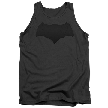 Charcoal men's tank with Justice League Movie Batman Logo graphic