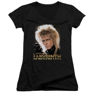 Labyrinth Jareth Juniors V-Neck T-Shirt Juniors V-Neck T-Shirt Labyrinth