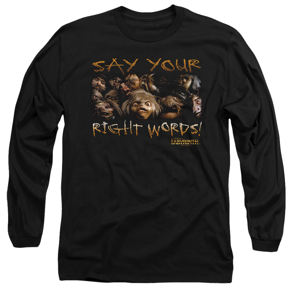 Labyrinth Say Your Right Words Men's Long Sleeve T-Shirt Men's Long Sleeve T-Shirt Labyrinth