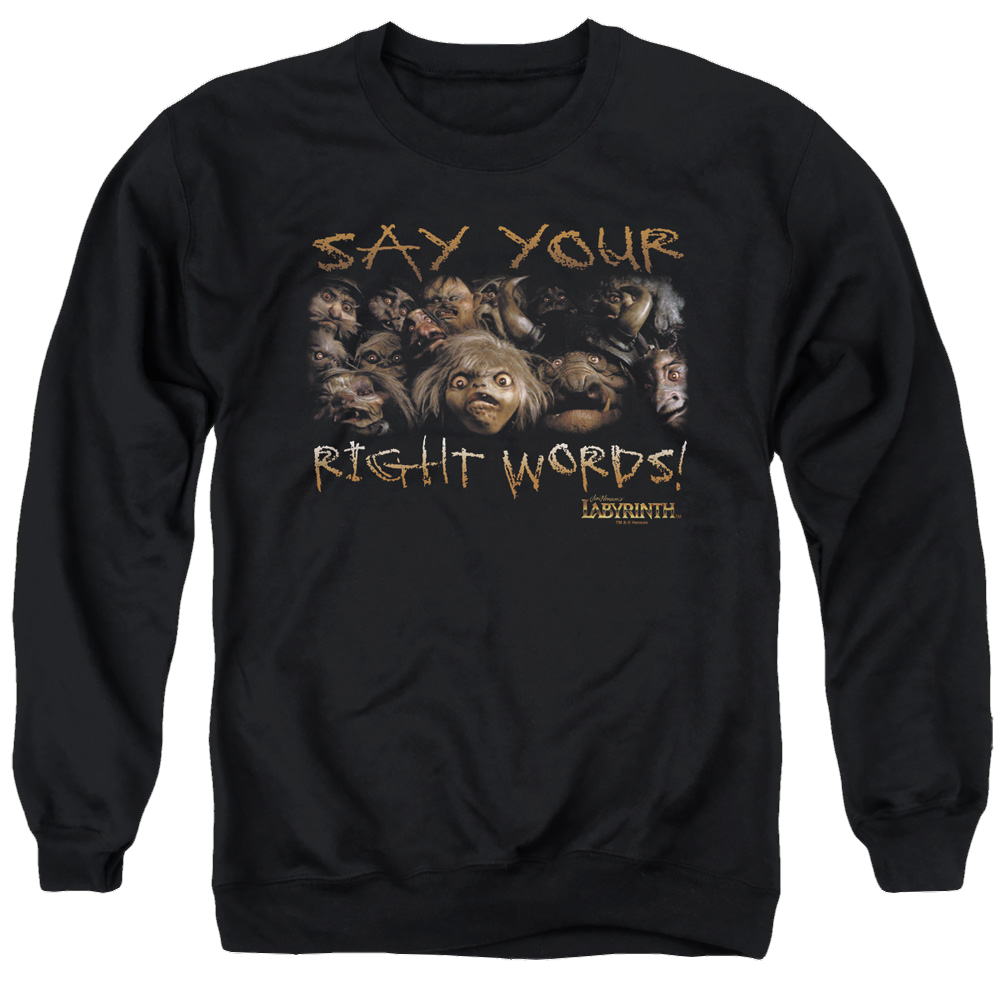 Labyrinth Say Your Right Words Men's Crewneck Sweatshirt Men's Crewneck Sweatshirt Labyrinth