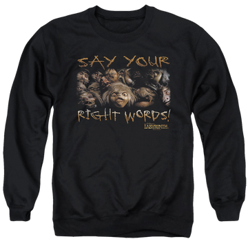 Labyrinth Say Your Right Words Men's Crewneck Sweatshirt Men's Crewneck Sweatshirt Labyrinth