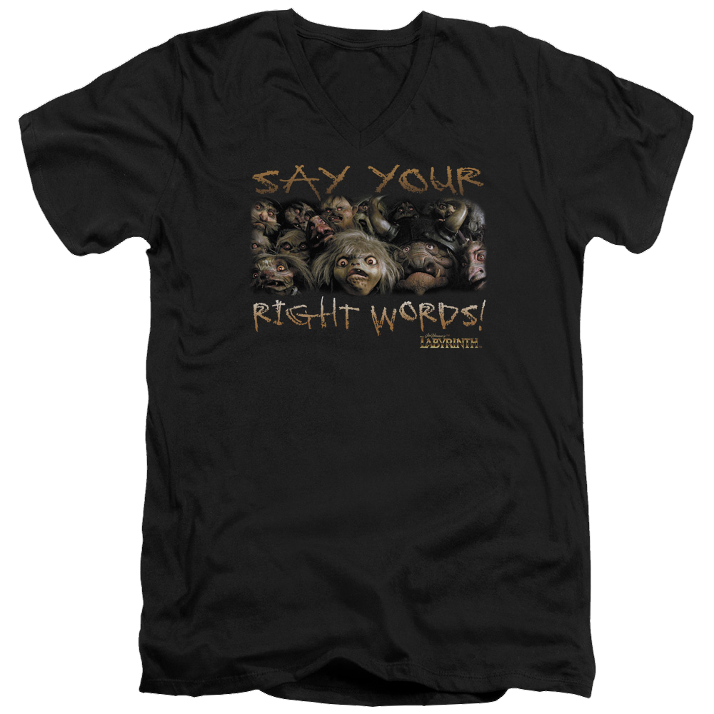 Labyrinth Say Your Right Words Men's V-Neck T-Shirt Men's V-Neck T-Shirt Labyrinth