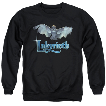 Black men's crewneck sweatshirt with Labyrinth Title Sequence graphic