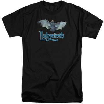 Black men's tall fit t-shirt with Labyrinth Title Sequence graphic