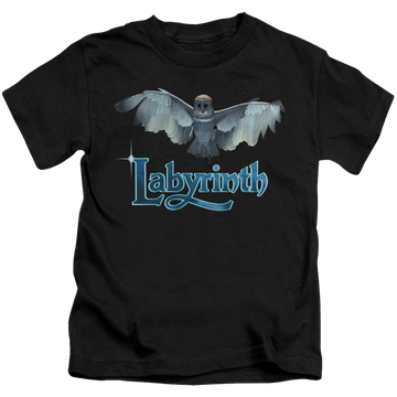 Black kid's t-shirt for ages 4 to 7 with Labyrinth Title Sequence graphic