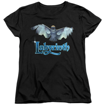 Black women's t-shirt with Labyrinth Title Sequence graphic