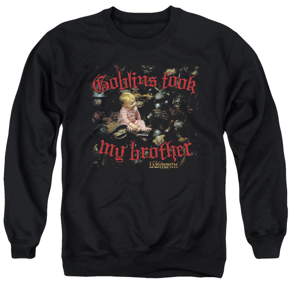 Labyrinth Goblins Took My Brother Men's Crewneck Sweatshirt Men's Crewneck Sweatshirt Labyrinth