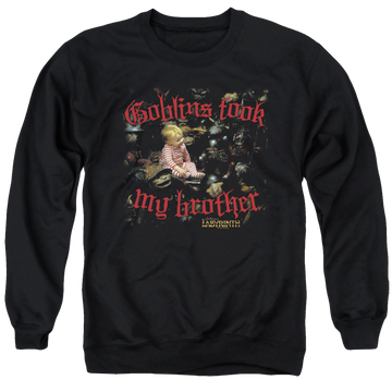 Labyrinth Goblins Took My Brother Men's Crewneck Sweatshirt Men's Crewneck Sweatshirt Labyrinth