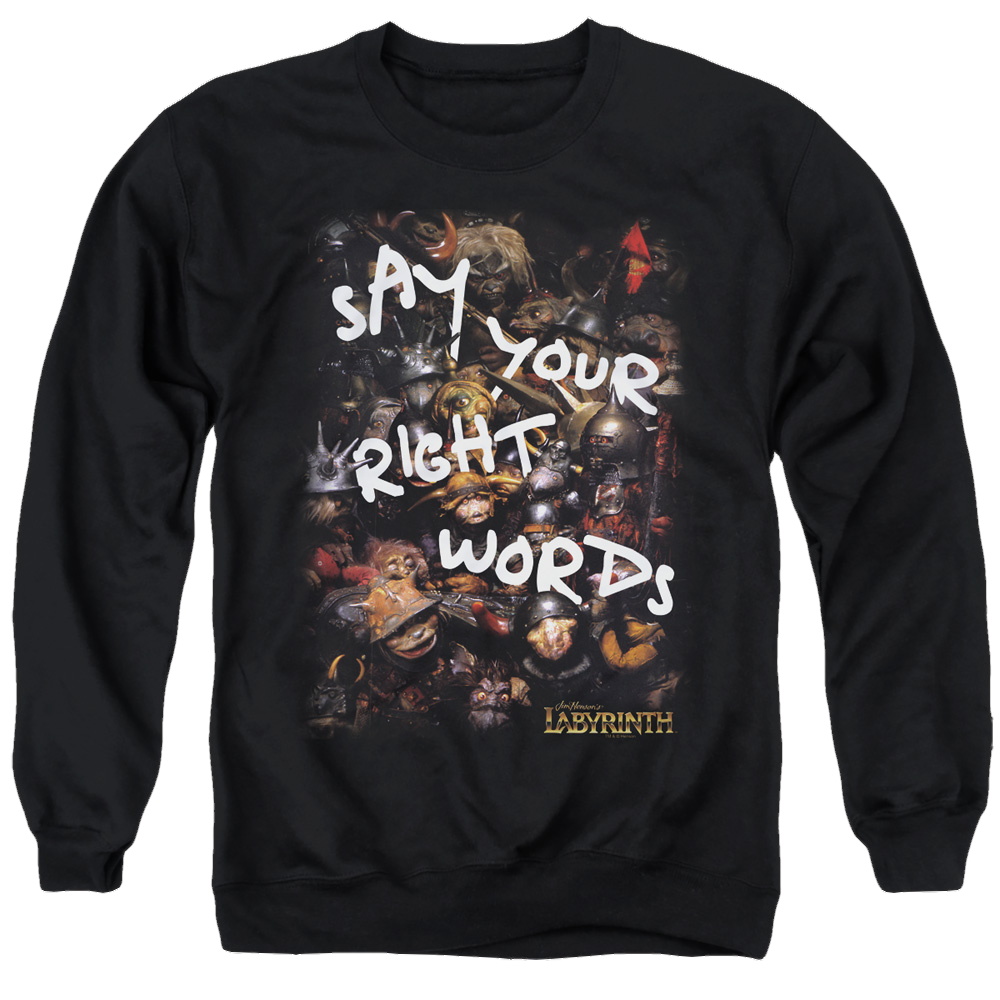 Labyrinth Right Words Men's Crewneck Sweatshirt Men's Crewneck Sweatshirt Labyrinth