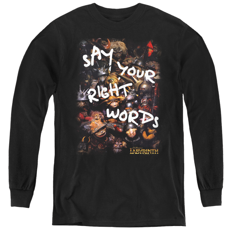 Labyrinth Right Words - Youth Long Sleeve T-Shirt Youth Long Sleeve T-Shirt Labyrinth