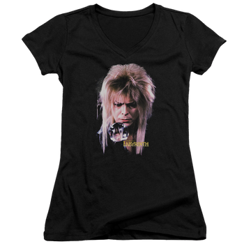 Labyrinth Goblin King Juniors V-Neck T-Shirt Juniors V-Neck T-Shirt Labyrinth