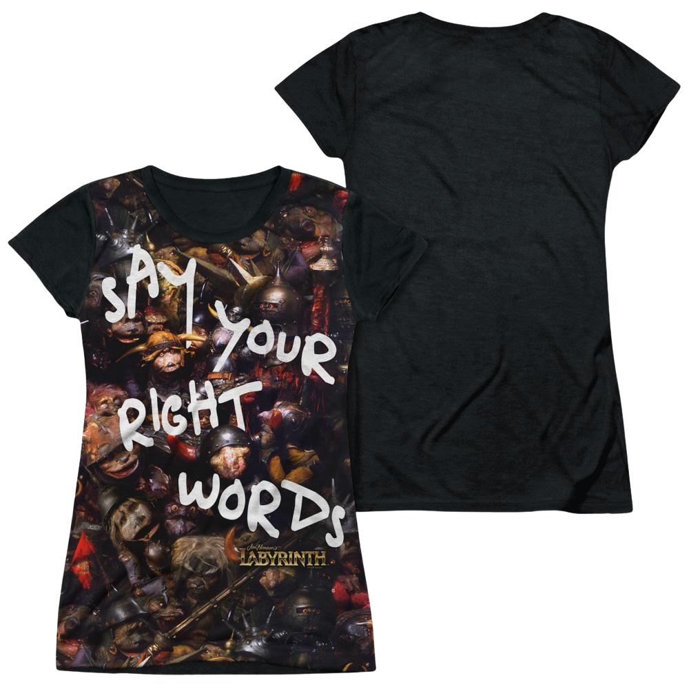 Labyrinth Right Words Juniors Black Back T-Shirt Juniors Black Back T-Shirt Labyrinth