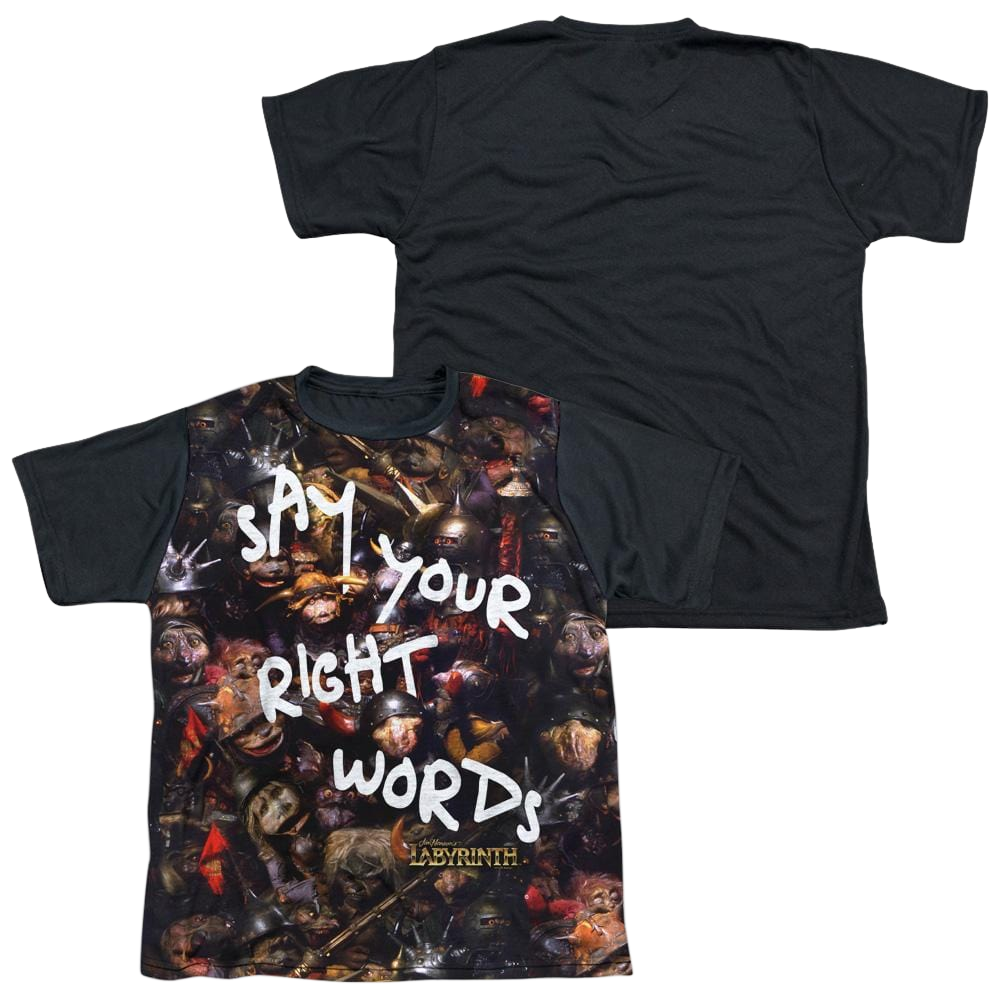 Labyrinth Right Words Youth Black Back T-Shirt (Ages 8-12) Youth Black Back T-Shirt (Ages 8-12) Labyrinth