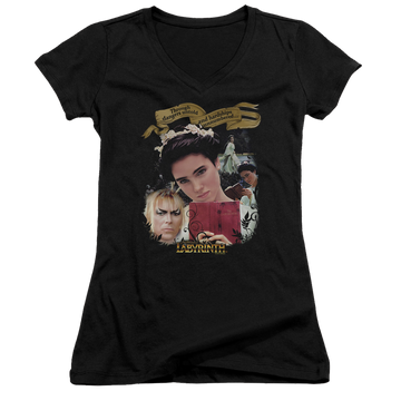 Labyrinth Dangers Untold Juniors V-Neck T-Shirt Juniors V-Neck T-Shirt Labyrinth