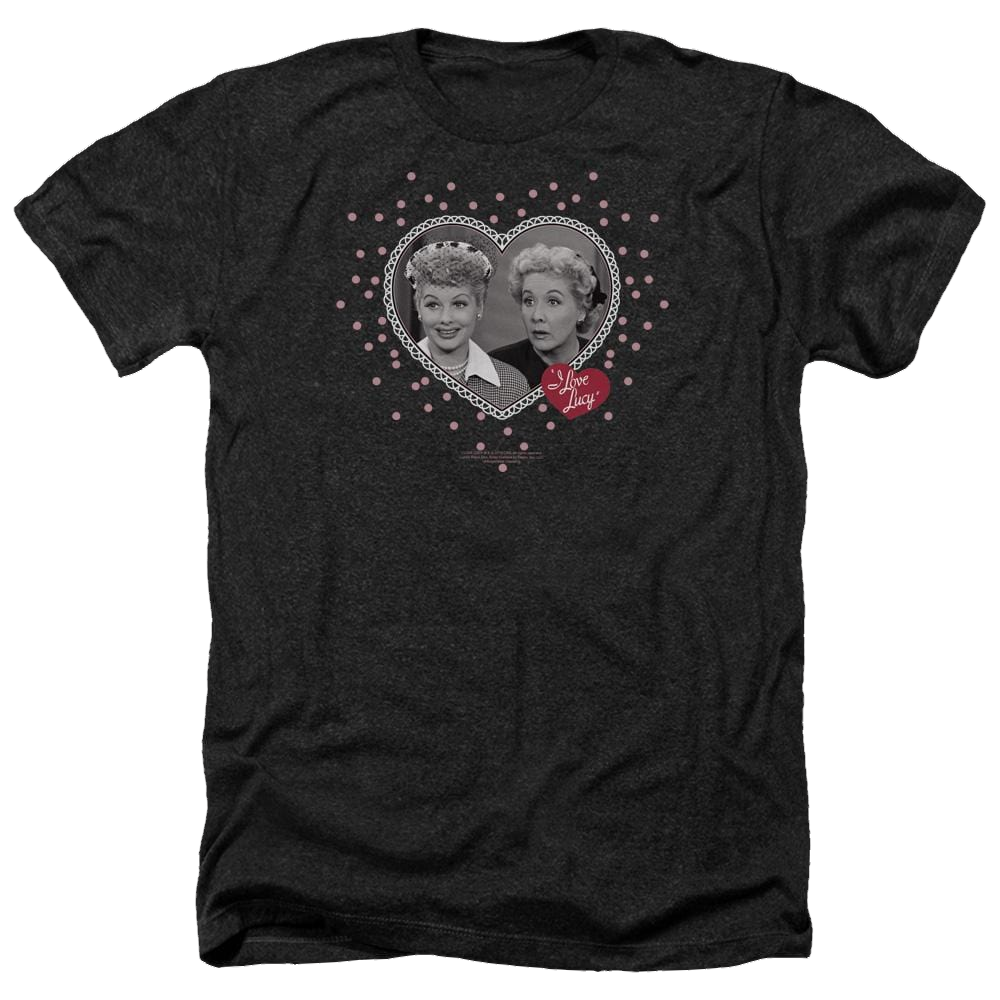I Love Lucy Hearts And Dots Men's Heather T-Shirt Men's Heather T-Shirt I Love Lucy