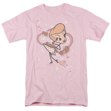 Pink men's regular fit t-shirt with I Love Lucy Fun Girl graphic