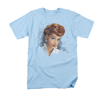Light blue men's regular fit t-shirt with I Love Lucy What A Star graphic