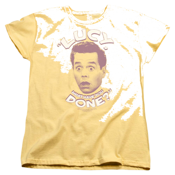 Banana women's t-shirt with I Love Lucy What Have You Done graphic
