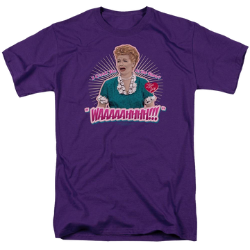 Purple men's regular fit t-shirt with I Love Lucy Waaaaahhhh!!! graphic