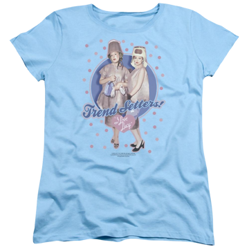 Light blue women's t-shirt with I Love Lucy Trend Setters graphic