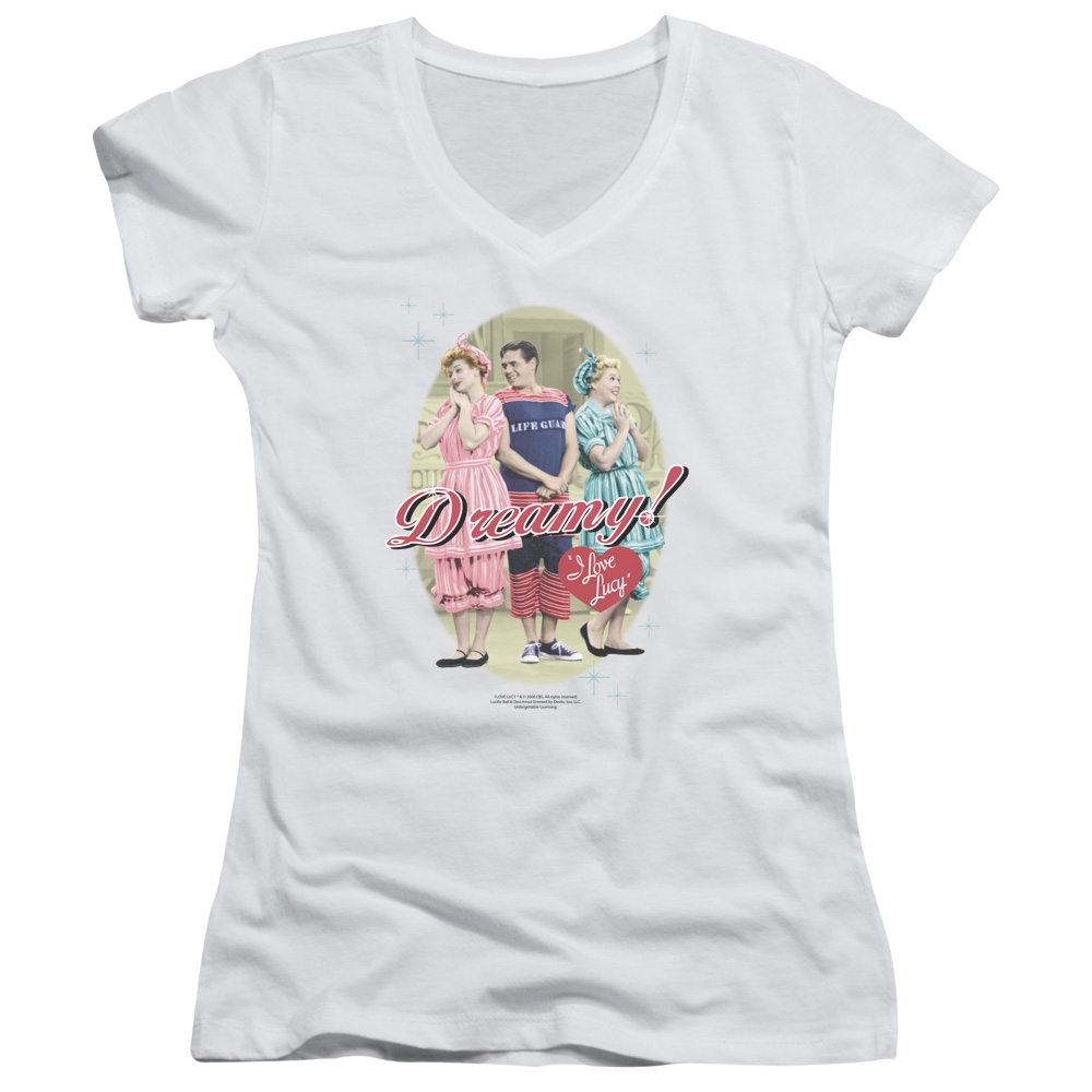 I Love Lucy Dreamy! Juniors V-Neck T-Shirt Juniors V-Neck T-Shirt I Love Lucy