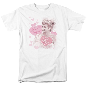 White men's regular fit t-shirt with I Love Lucy Show Stopper graphic