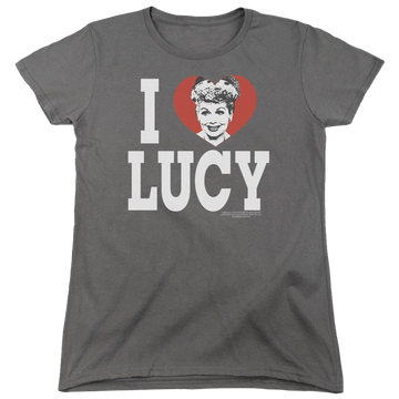 Charcoal women's t-shirt with I Love Lucy graphic