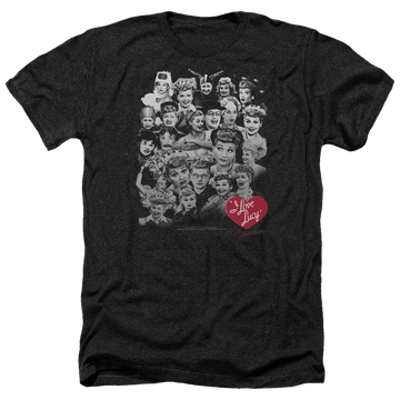 Charcoal men's heather t-shirt with I Love Lucy 60 Years Of Fun graphic