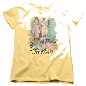Banana women's t-shirt with I Love Lucy Paris Dress graphic